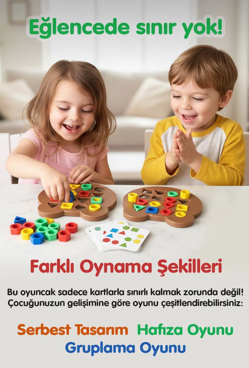 42 Parça Montessori Sekil Eslestirme