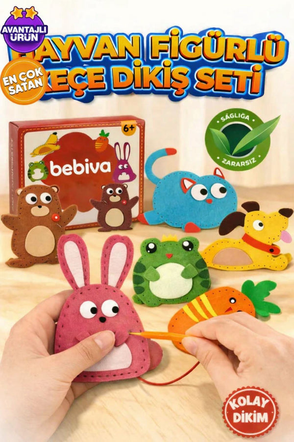 6'l Hayvanli Dikis Nakis Seti